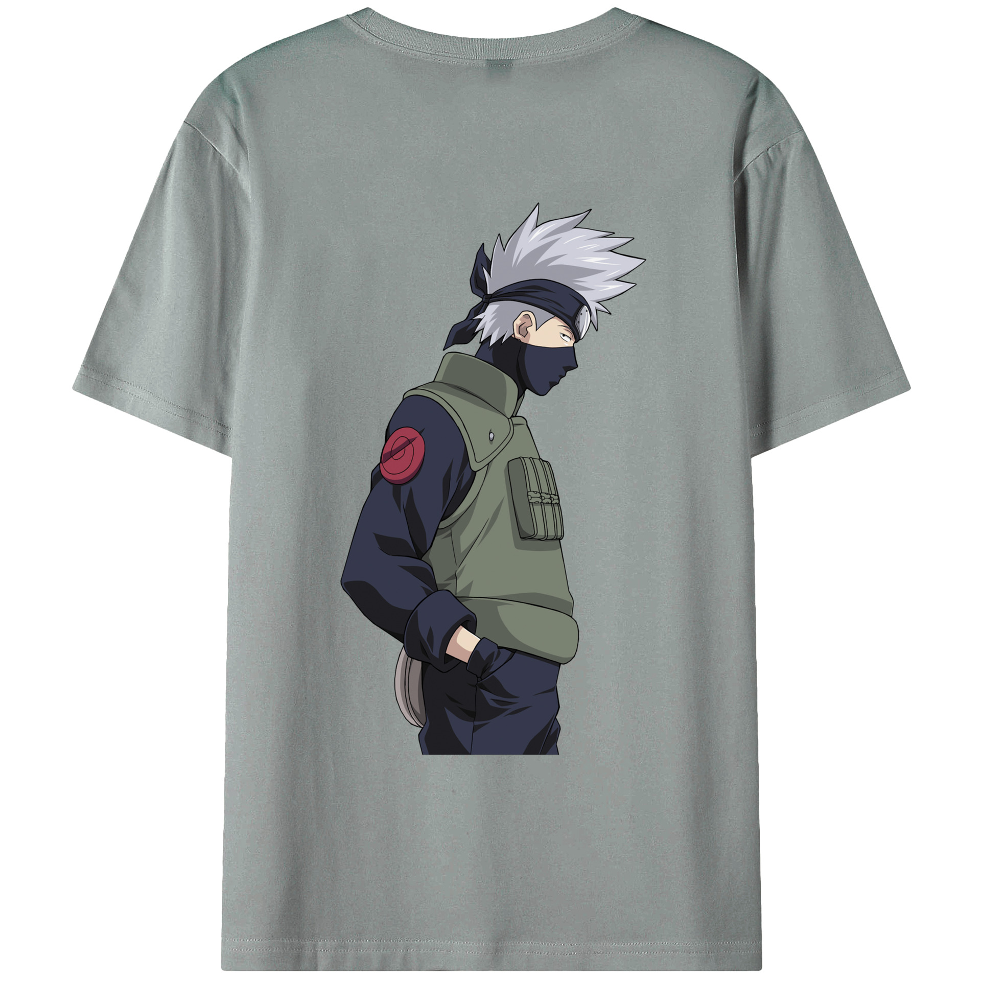 （画像用） NARUTO -ナルト- はたけ カカシ Hatake Kakashi 綿100％ メンズ半袖Tシャツ（バックプリント） 通気性